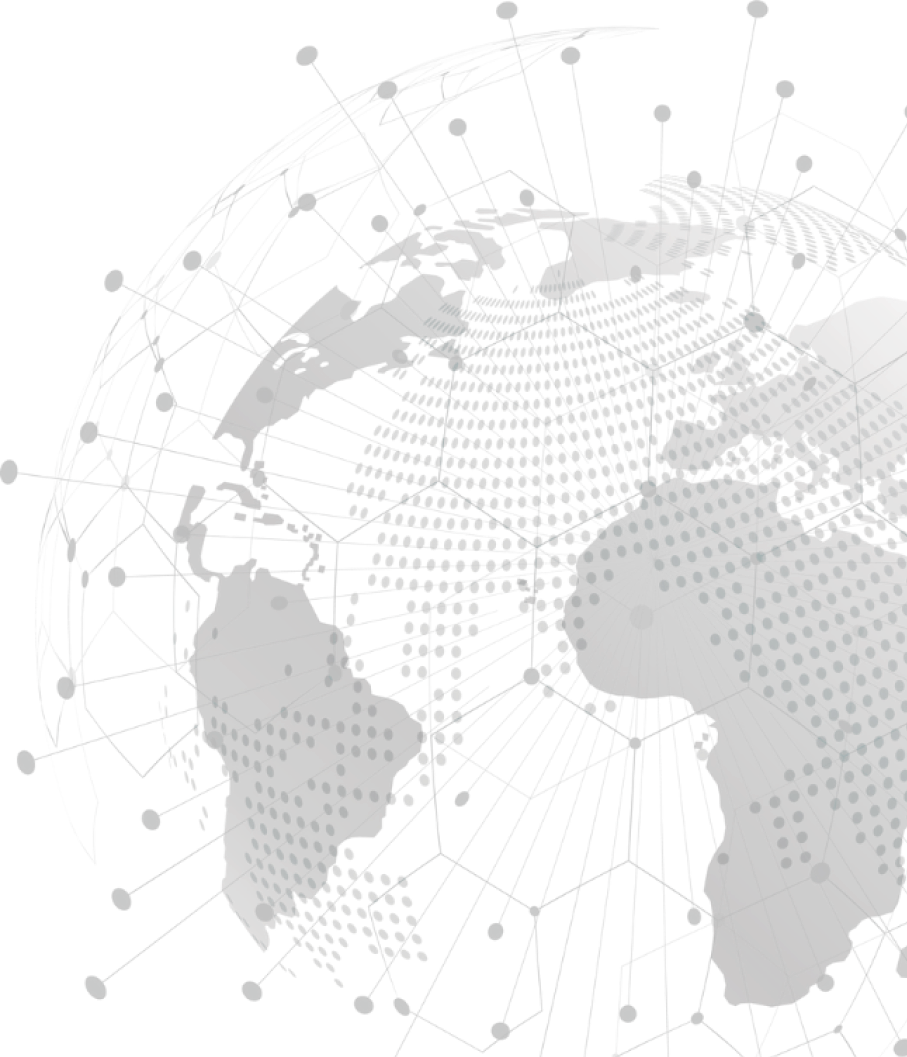 world map with connected network lines